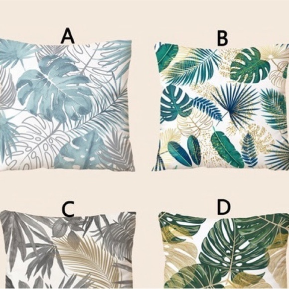 Only pattern D left- One New Accent Holiday Pillow Cover with a Tropical Vibe - Picture 1 of 5